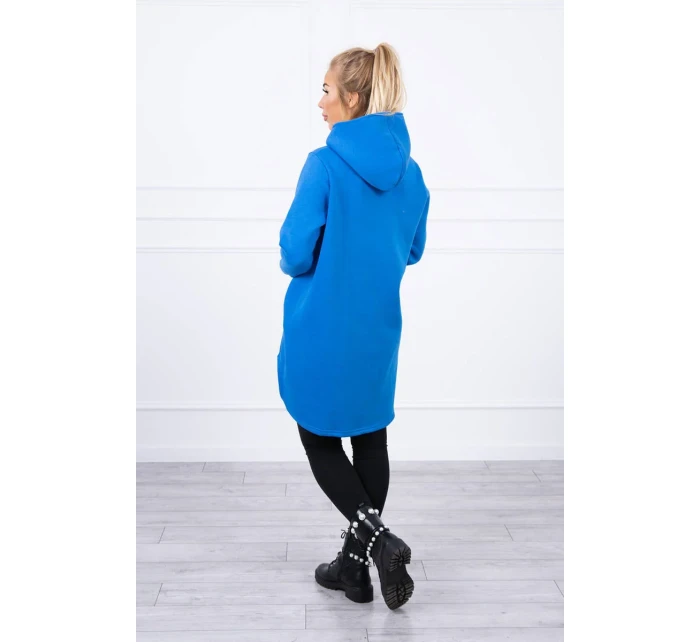 Zateplená halenka s delšími zády chrpově modrá Zateplená halenka s delšími zády chrpově modrá