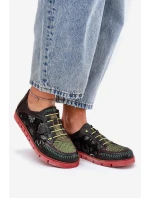 Skórzane Półbuty Damskie Wzorzyste Maciejka 06784-20 Czarne