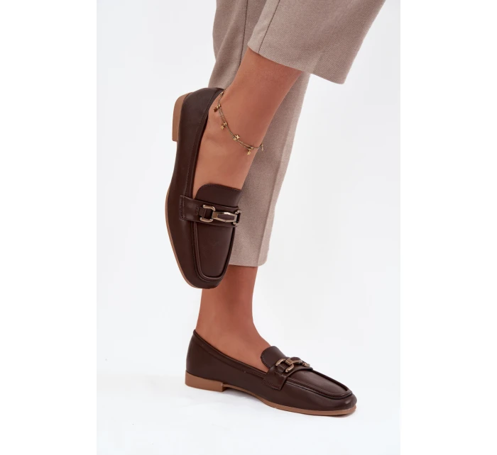 Dámské mokasíny s ozdobou hnědé model 21708991 - Boto Dámské mokasíny s ozdobou hnědé model 21708991 - Boto