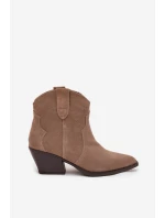 Nazouvací dámské kovbojky z přírodního semiše béžové model 21713721 - Boto Nazouvací dámské kovbojky z přírodního semiše béžové model 21713721 - Boto