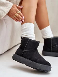 Dámske tenisky na platforme Eco Suede Black Atteria