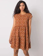 Dámske šaty D50051Z30268 001 Hnedé s kvetmi - FPrice