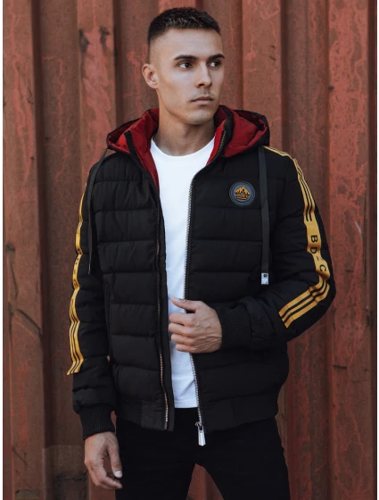 Pánská prošívaná zimní bunda s kapucí černá Dstreet model 21980290 - FashionStreet