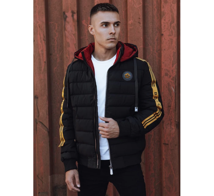 Pánská prošívaná zimní bunda s kapucí černá Dstreet model 21980290 - FashionStreet