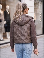 Dámska prešívaná prechodná bunda s kapucňou, hnedá, FashionStreet TY6092 Dámska prešívaná prechodná bunda s kapucňou, hnedá, FashionStreet TY6092