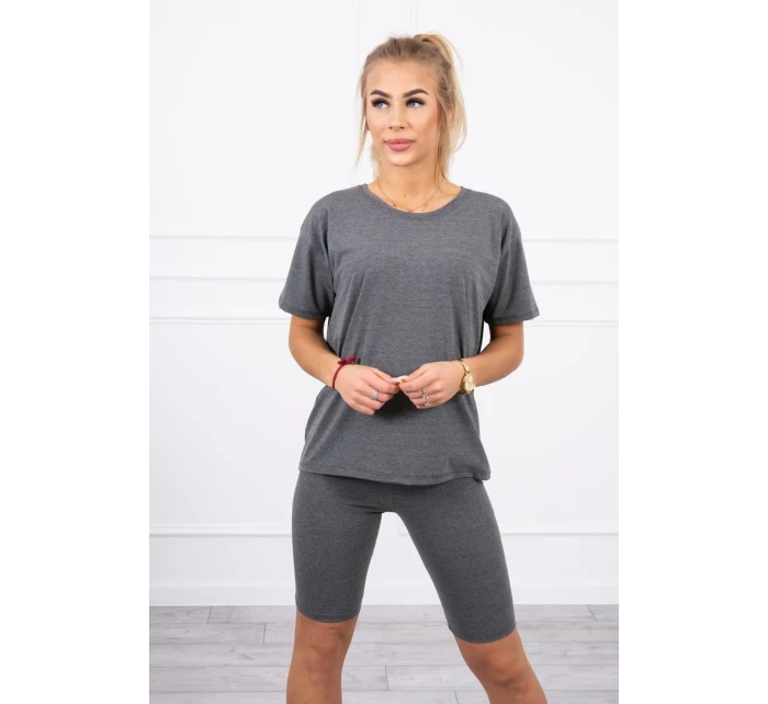 Komplet top+legginsy grafitowy