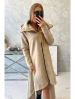 Zateplené šaty s dlhšími bokmi svetlo béžovej Zateplené šaty s dlhšími bokmi svetlo béžovej