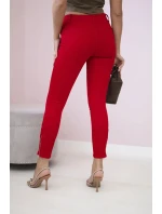Kalhoty barevné džínové s mašlí červené