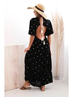 Dámské viskózové šaty se zavazováním na zádech černý