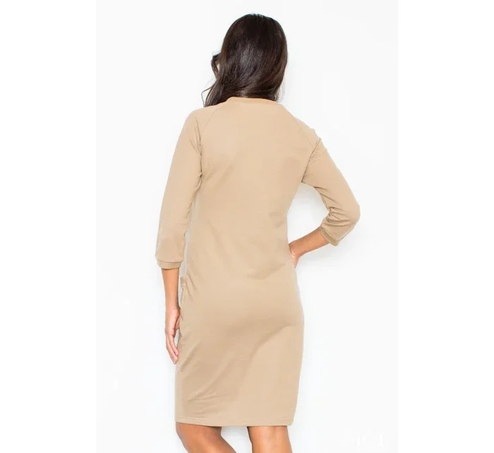 Béžové šaty Ilma M205 - Figl Béžové šaty Ilma M205 - Figl