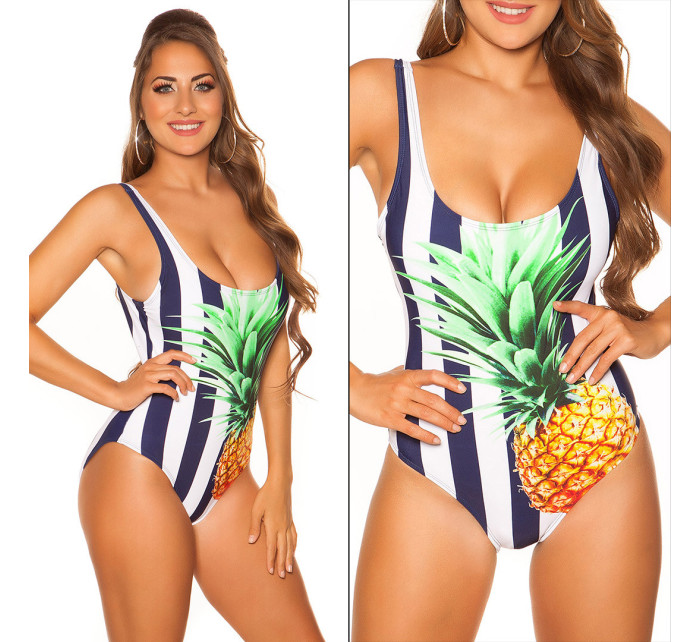 Trendy swimsuit with pineapple print padded