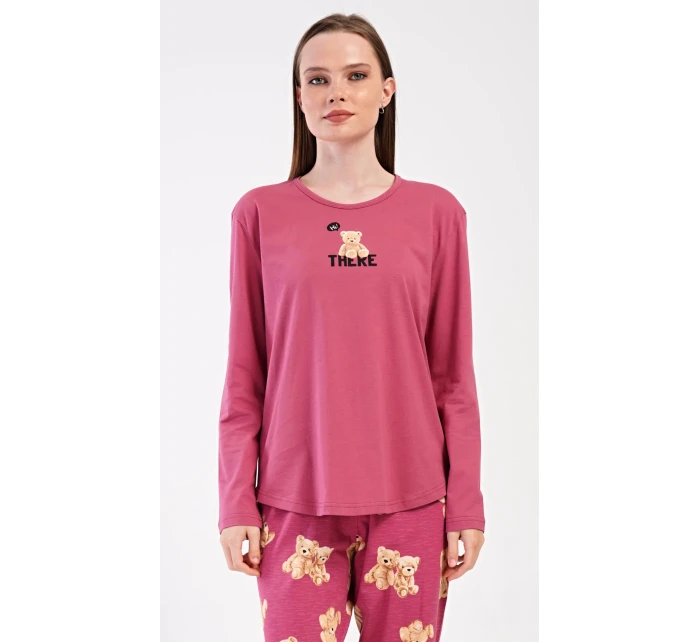 Dámske dlhé pyžamo Ružový medveď