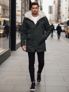 Pánská zimní bunda parka s kapucí zelená Dstreet TX4963z