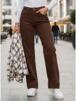 Dámské džíny s vysokým pasem a širokými nohavicemi hnědé Dstreet model 21996087 - FashionStreet