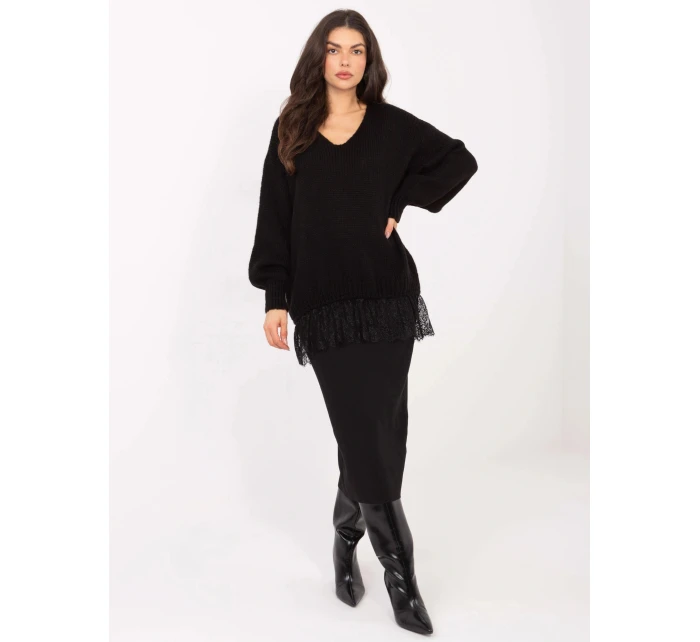 Dámsky sveter z mohérovej zmesi Goodlookin čierny (33681) Dámsky sveter z mohérovej zmesi Goodlookin čierny (33681)