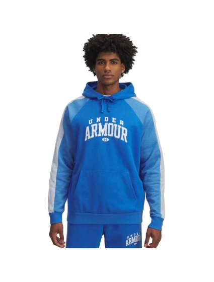 Pánská mikina Rival Fleece Colorblock Hoodie blue model 21812670 402 pánské - Under Armour Pánská mikina Rival Fleece Colorblock Hoodie blue model 21812670 402 pánské - Under Armour