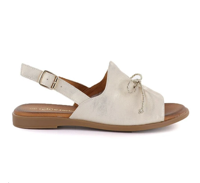 Dámské kožené sandály se zlatou mašlí model 22116324 - Cambell