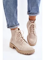 Flat Boots Lewski Shoes model 21607535 Světle béžová - Boto Flat Boots Lewski Shoes model 21607535 Světle béžová - Boto