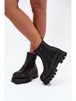 Zateplené dámské boty na platformě černé model 21706677 - Boto