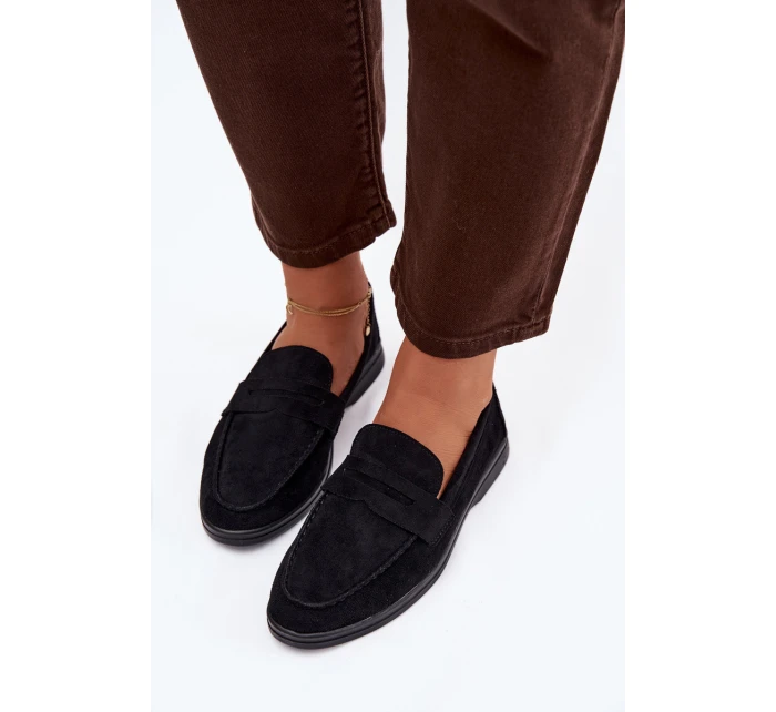 Dámské mokasiny z eko semiše černé model 21900403 - Boto