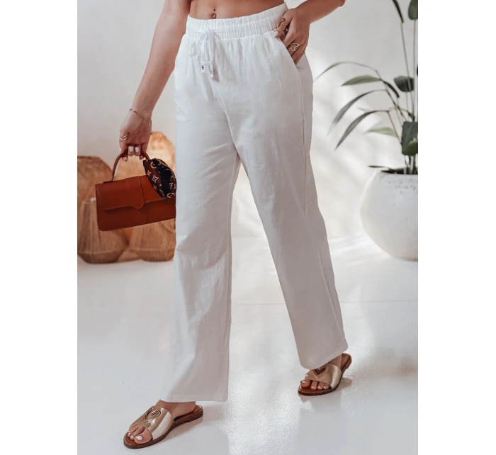 Dámske ležérne nohavice so širokými nohavicami BOHO DAY white FashionStreet UY2652