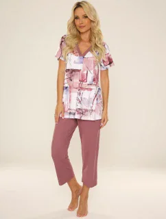 Dámské pyžamo model 20256557 Violet kr/r 3XL4XL - De Lafense