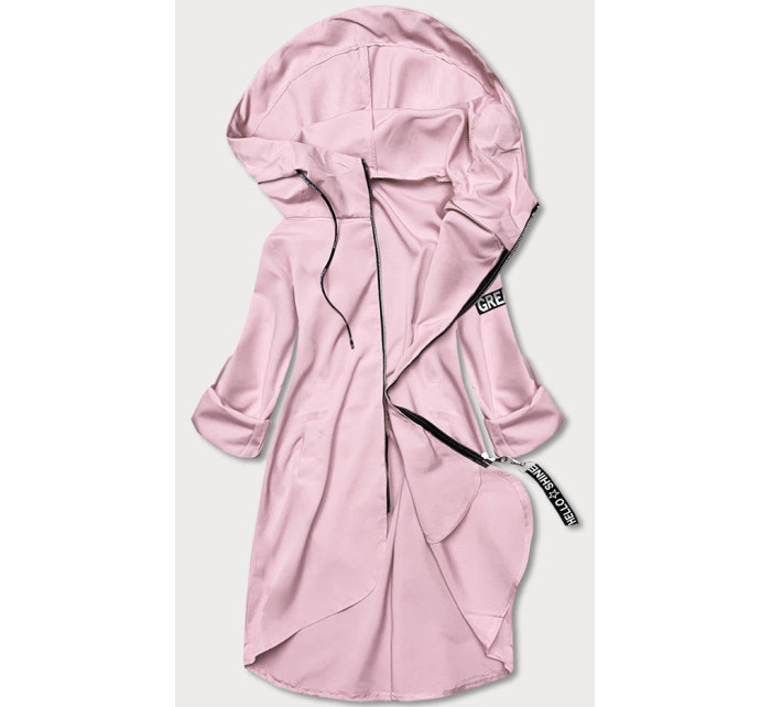 Tenký asymetrický dámsky prehoz cez oblečenie v špinavo ružovej farbe (B8117-81)