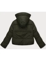 Krátka dámska zimná páperová bunda v army farbe J Style (16M9188-136) Krátka dámska zimná páperová bunda v army farbe J Style (16M9188-136)