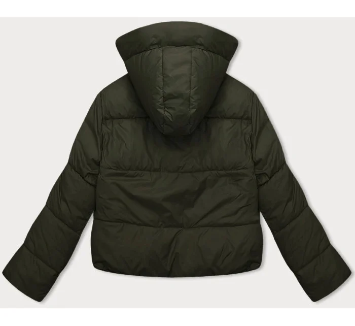 Krátka dámska zimná páperová bunda v army farbe J Style (16M9188-136) Krátka dámska zimná páperová bunda v army farbe J Style (16M9188-136)