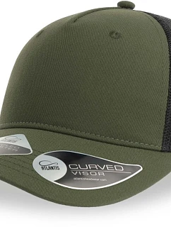 Atlantis Headwear Zion 5-panelová truckerová čiapka 33.0120 olivová/čierna