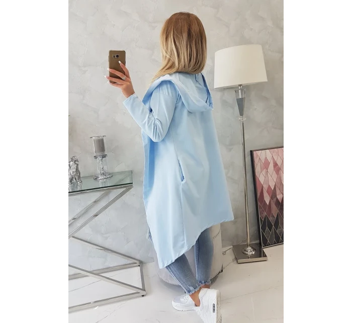 Dlhý kabát s kapucňou modrý Dlhý kabát s kapucňou modrý