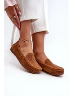 Zamszowe Mokasyny Damskie Camel S.Barski LR755