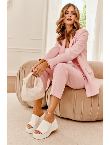 Eko Kožené Pantofle Dámské Na Platformě A Klínu Bílé model 21688543 - Boto