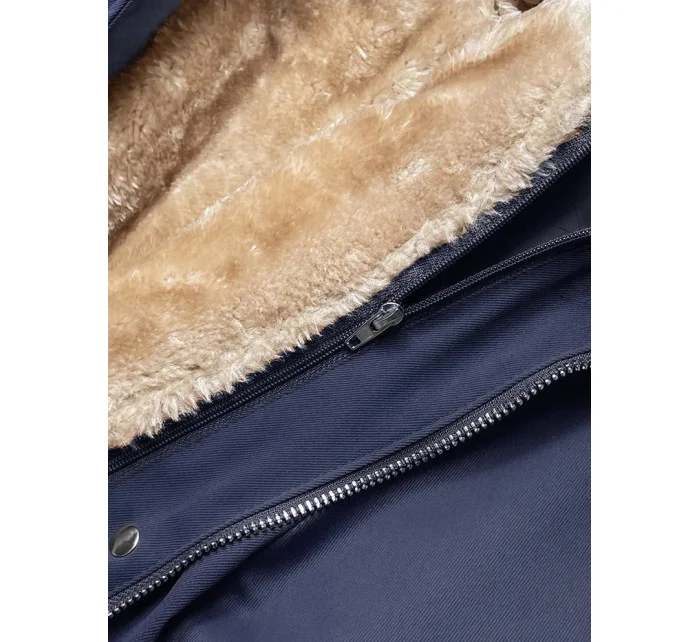 Dámska parka s podšívkou tmavomodrá (m-21201) Dámska parka s podšívkou tmavomodrá (m-21201)