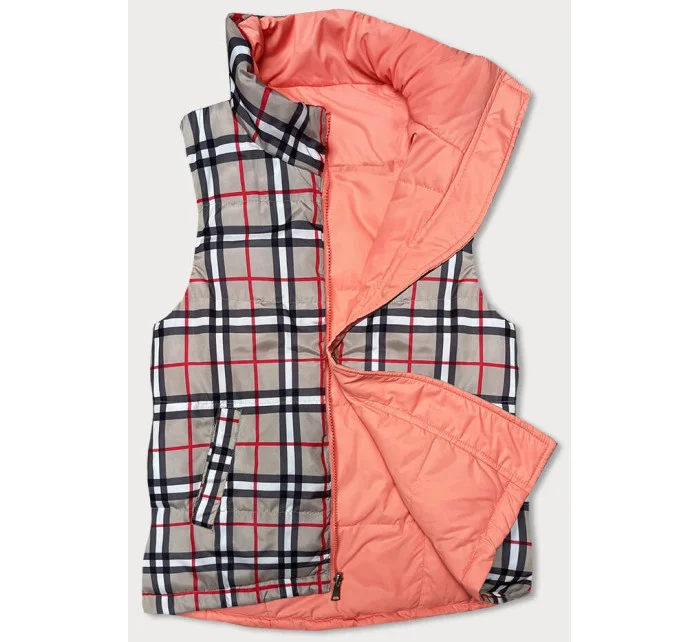 Dámska obojstranná vesta v lososovej farbe (2383)