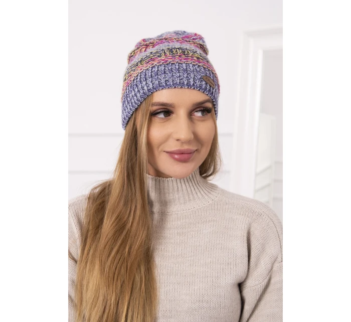 Fleecová čiapka Patrycja K254 fialová+modrá