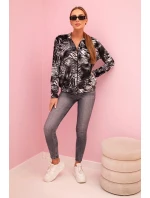 Dámska mikina na zips so zvieracou potlačou sivá Dámska mikina na zips so zvieracou potlačou sivá