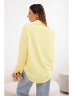 Dámská viskózová košile s dlouhým rukávem a volány žlutá