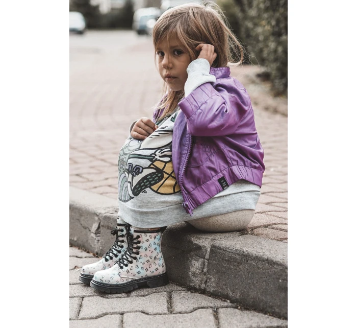 Dziecięce Botki Brokatowe We Wzory Wielokolorowe Reggie Dziecięce Botki Brokatowe We Wzory Wielokolorowe Reggie