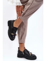 Damskie Skórzane Półbuty D&A MR870-80 Czarne