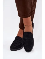 Dámské mokasiny z eko semiše černé model 21900403 - Boto