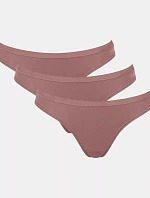 Dámske bavlnené nohavičky GO Daily Mini 3P - BROWN - hnedá 1141 - SLOGGI