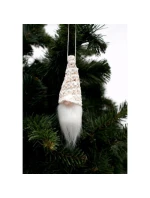 DEKORATÍVNY PRÍVESOK SANTA CLAUS 11CM FLITRE BIELA