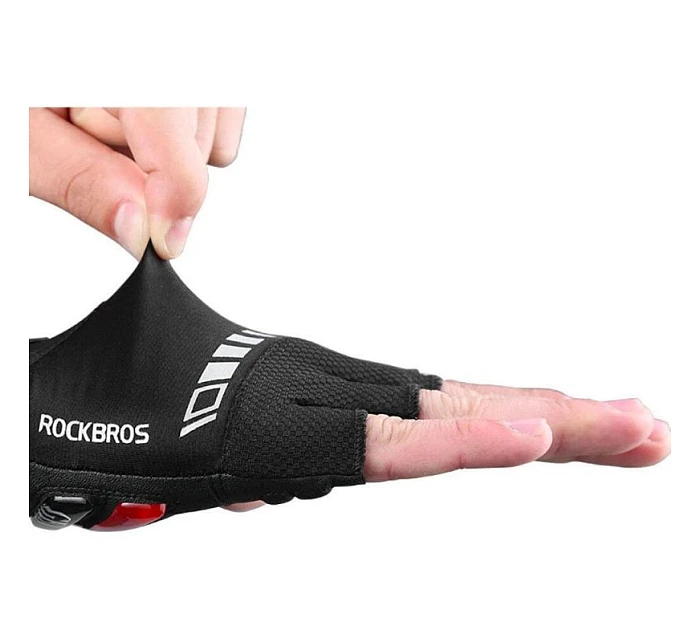 Cyklistické rukavice Rockbros S143-BK L s gélovými vankúšikmi - čierne
