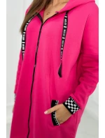 Mikina s kapucí na zip fuchsie