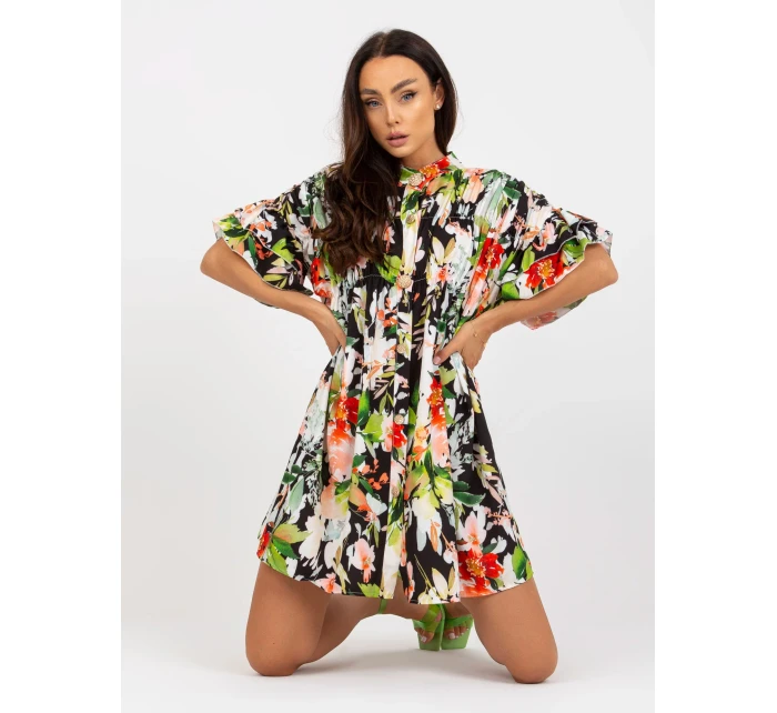 Sukienka DHJ SK czarno zielony model 21110873 - FPrice Sukienka DHJ SK czarno zielony model 21110873 - FPrice