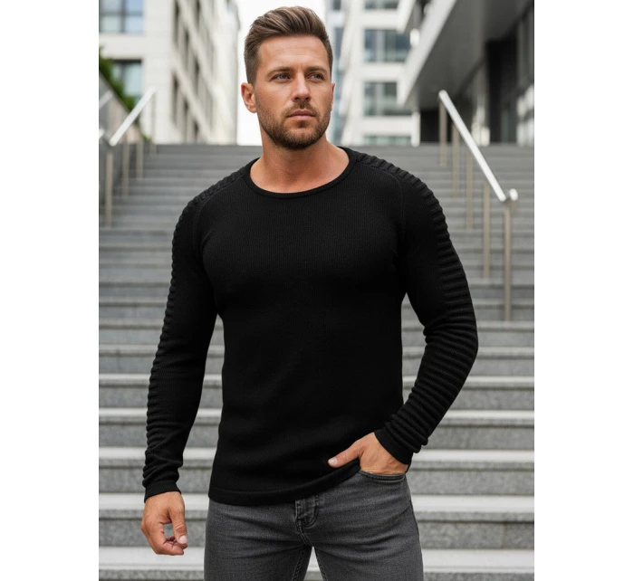 Pánský svetr přes hlavu černý model 21962620 - FashionStreet