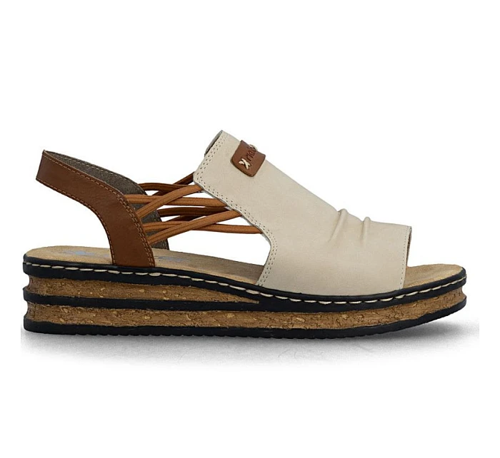 damskie na beżowe model 22087115 - Rieker