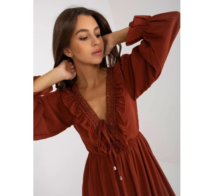 Šaty TW SK BI tmavě oranžová model 17655156 - FPrice Šaty TW SK BI tmavě oranžová model 17655156 - FPrice