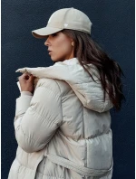Dámský prošívaný kabát béžový Dstreet model 21978749 - FashionStreet
